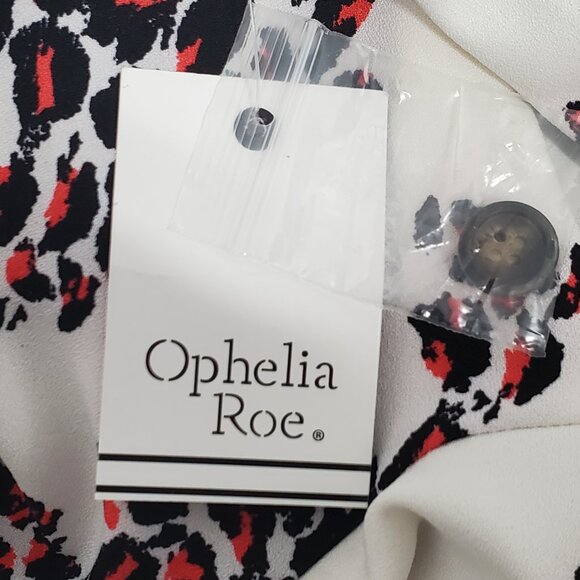 Ophelia Roe Feminine Button Front Midi Dress NEW NWT Size L - Picture 12 of 14